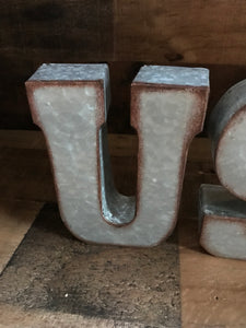 GALVANIZED "USA" LETTERS (PERFECT FOR YOUR HOME OR OFFICE OR THE FOURTH OF JULY DECOR)