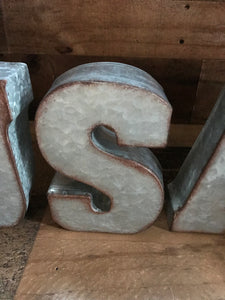 GALVANIZED "USA" LETTERS (PERFECT FOR YOUR HOME OR OFFICE OR THE FOURTH OF JULY DECOR)