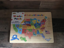 CHILDREN'S 50-PIECE WOOD UNITED STATES OF AMERICA/50-STATES PUZZLE WITH CAPITOLS