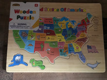 CHILDREN'S 50-PIECE WOOD UNITED STATES OF AMERICA/50-STATES PUZZLE WITH CAPITOLS