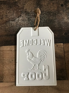 LITTLE "WELCOME TO OUR COOP" TIN SIGN