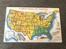 CHILDREN'S EXTRA-LARGE/EXTRA-HEAVYWEIGHT/EXTRA-NICE WOODEN UNITED STATES OF AMERICA PUZZLE (FEATURES STATE CAPITALS AND STATE INFO)