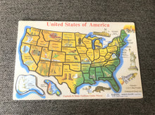 CHILDREN'S EXTRA-LARGE/EXTRA-HEAVYWEIGHT/EXTRA-NICE WOODEN UNITED STATES OF AMERICA PUZZLE (FEATURES STATE CAPITALS AND STATE INFO)