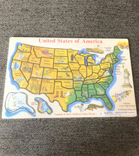 CHILDREN'S EXTRA-LARGE/EXTRA-HEAVYWEIGHT/EXTRA-NICE WOODEN UNITED STATES OF AMERICA PUZZLE (FEATURES STATE CAPITALS AND STATE INFO)