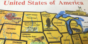 CHILDREN'S EXTRA-LARGE/EXTRA-HEAVYWEIGHT/EXTRA-NICE WOODEN UNITED STATES OF AMERICA PUZZLE (FEATURES STATE CAPITALS AND STATE INFO)