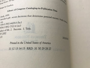 "THE TRAVELER'S GIFT/SEVEN DECISIONS THAT DETERMINE PERSONAL SUCCESS" PRE-OWNED PAPERBACK/NEW YORK TIMES BESTSELLER (IN EXCELLENT CONDITION AND MADE IN THE USA!)