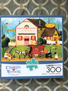 300 LARGE-PIECE SWEETS AND PBJ SANDWICHES CHARMING VINTAGE-COUNTRY LIFE PUZZLE (MADE IN THE USA!)