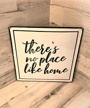 BLACK-AND-WHITE ENAMEL "THERE'S NO PLACE LIKE HOME" 14" SQUARE WALL DECOR