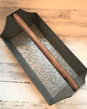 BIG GALVANIZED-METAL AND WOOD-HANDLE "TOOL" CADDY (FARMHOUSE-STYLE)