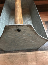 BIG GALVANIZED-METAL AND WOOD-HANDLE "TOOL" CADDY (FARMHOUSE-STYLE)