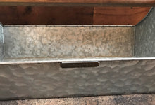 BIG GALVANIZED-METAL AND WOOD-HANDLE "TOOL" CADDY (FARMHOUSE-STYLE)