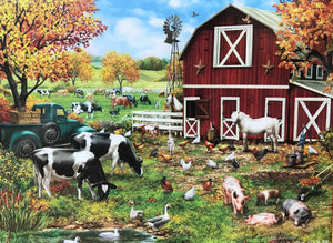 300-PIECE FUN ON THE FARM FAMILY-FRIENDLY PUZZLE MOO! NEIGH! BAA! QUACK! OINK! BRAWK! COCK-A-DOODLE-DO! (MADE IN THE USA!)