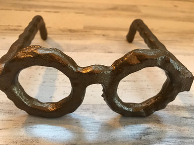 FUN AND FUNKY CAST-IRON GOLD SPECTACLES ACCENT DECOR