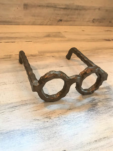 FUN AND FUNKY CAST-IRON GOLD SPECTACLES ACCENT DECOR