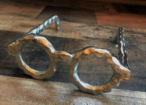 FUN AND FUNKY CAST-IRON GOLD SPECTACLES ACCENT DECOR