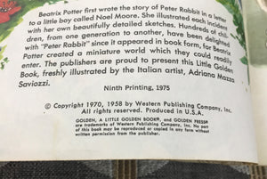 "PETER RABBIT" VINTAGE LITTLE GOLDEN BOOK 1975/NINTH PRINTING