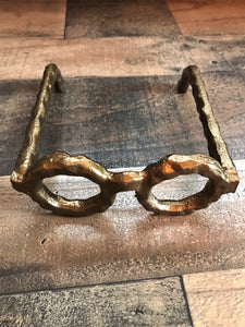 FUN AND FUNKY CAST-IRON GOLD SPECTACLES ACCENT DECOR