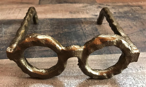 FUN AND FUNKY CAST-IRON GOLD SPECTACLES ACCENT DECOR