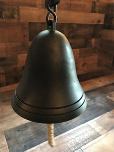 RING-RING-RING! LET'S EAT! COME AND GET IT! CHARMING OLD-SCHOOL BLACK DINNER BELL