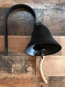 RING-RING-RING! LET'S EAT! COME AND GET IT! CHARMING OLD-SCHOOL BLACK DINNER BELL