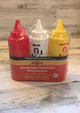 RETRO-STYLE 3-PIECE KETCHUP, MAYO, AND MUSTARD PLASTIC SQUEEZE BOTTLE SET