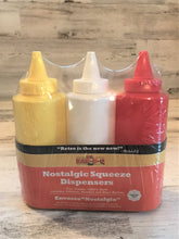 RETRO-STYLE 3-PIECE KETCHUP, MAYO, AND MUSTARD PLASTIC SQUEEZE BOTTLE SET