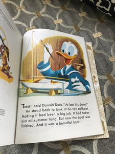 "WALT DISNEY'S DONALD DUCK'S TOY SAILBOAT" 1954 (1983 EDITION) VINTAGE CHILDREN'S LITTLE GOLDEN BOOK