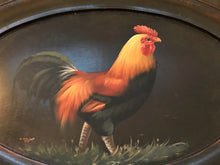 VERY SPECIAL! DISTRESSED-BROWN WOOD, VINTAGE FOG HORN ROOSTER OVAL PLATTER (FARMHOUSE DECOR AT ITS FINEST)