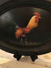 VERY SPECIAL! DISTRESSED-BROWN WOOD, VINTAGE FOG HORN ROOSTER OVAL PLATTER (FARMHOUSE DECOR AT ITS FINEST)