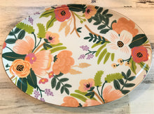 OVAL GOLD-TRIMMED FLORAL PORCELAIN SMALL PLATTER