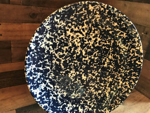 BLUE-SPECKLED, ENAMELWARE-LOOK, OVERSIZED PLATE