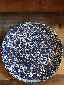 BLUE-SPECKLED, ENAMELWARE-LOOK, OVERSIZED PLATE