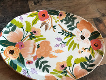 OVAL GOLD-TRIMMED FLORAL PORCELAIN SMALL PLATTER