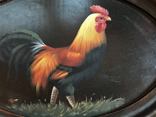 VERY SPECIAL! DISTRESSED-BROWN WOOD, VINTAGE FOG HORN ROOSTER OVAL PLATTER (FARMHOUSE DECOR AT ITS FINEST)