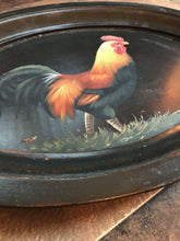 VERY SPECIAL! DISTRESSED-BROWN WOOD, VINTAGE FOG HORN ROOSTER OVAL PLATTER (FARMHOUSE DECOR AT ITS FINEST)