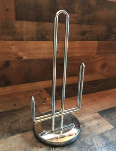 STURDY, SHINY-SILVER COUNTERTOP PAPER TOWEL HOLDER