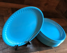 PICNIC-TIME! AWESOME "PAPER PLATE"-STYLE BLUE, HEAVY-DUTY PLASTIC INDOOR/OUTDOOR PLATES