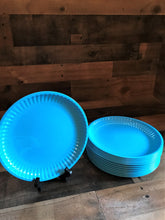 PICNIC-TIME! AWESOME "PAPER PLATE"-STYLE BLUE, HEAVY-DUTY PLASTIC INDOOR/OUTDOOR PLATES