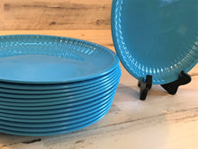 PICNIC-TIME! AWESOME "PAPER PLATE"-STYLE BLUE, HEAVY-DUTY PLASTIC INDOOR/OUTDOOR PLATES