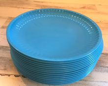 PICNIC-TIME! AWESOME "PAPER PLATE"-STYLE BLUE, HEAVY-DUTY PLASTIC INDOOR/OUTDOOR PLATES