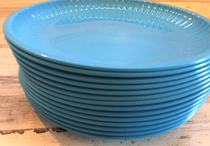 PICNIC-TIME! AWESOME "PAPER PLATE"-STYLE BLUE, HEAVY-DUTY PLASTIC INDOOR/OUTDOOR PLATES