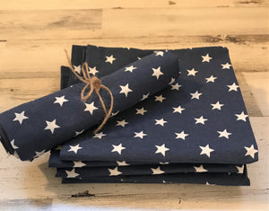 STARRY BLUE-DENIM AND WHITE CLOTH NAPKINS (SOLD INDIVIDUALLY)