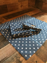 STARRY BLUE-DENIM AND WHITE CLOTH NAPKINS (SOLD INDIVIDUALLY)