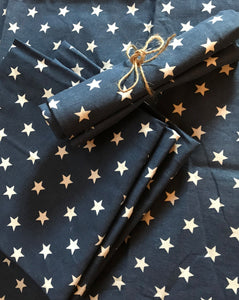 STARRY BLUE-DENIM AND WHITE CLOTH NAPKINS (SOLD INDIVIDUALLY)