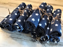 STARRY BLUE-DENIM AND WHITE CLOTH NAPKINS (SOLD INDIVIDUALLY)