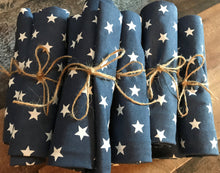 STARRY BLUE-DENIM AND WHITE CLOTH NAPKINS (SOLD INDIVIDUALLY)