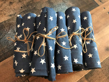 STARRY BLUE-DENIM AND WHITE CLOTH NAPKINS (SOLD INDIVIDUALLY)