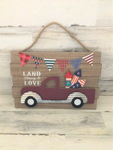 SO PATRIOTIC! SO CUTE! SO FUN! RETRO, RED TRUCK WALL DECOR (PERFECT FOR THE FOURTH OF JULY)