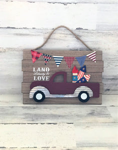 SO PATRIOTIC! SO CUTE! SO FUN! RETRO, RED TRUCK WALL DECOR (PERFECT FOR THE FOURTH OF JULY)