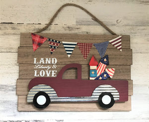 SO PATRIOTIC! SO CUTE! SO FUN! RETRO, RED TRUCK WALL DECOR (PERFECT FOR THE FOURTH OF JULY)